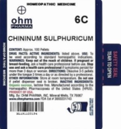 Md Label (Chininum Sulphuricum   Md Tube Label)